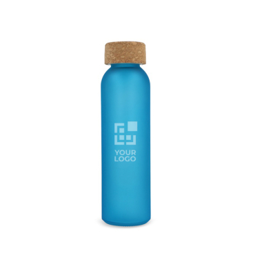 Matte Flasche aus recyceltem Glas mit Korkverschluss, 500 ml