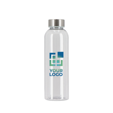 Recycelte Kunststoffflasche mit Silberdeckel 500 ml