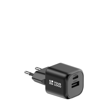 Doppelladegerät aus recyceltem Plastik mit EU-Stecker, 20W