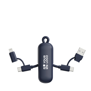 Schlüsselanhänger-Ladekabel aus recyceltem Kunststoff 4-in-1, Schnellladen 100W
