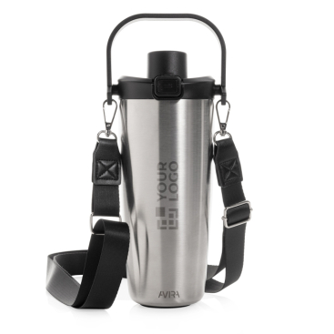 Thermoflasche aus recyceltem Edelstahl mit Kordel 600 ml