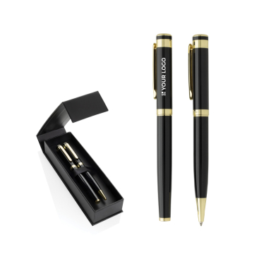 Recyceltes Messing-Kuliset mit goldenen Details, blaue Tinte