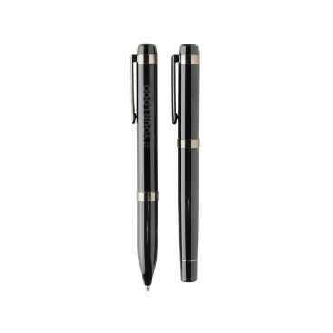 Swiss Peak Schreibset aus Metall mit Kugelschreiber und Rollerball, blaue Tinte