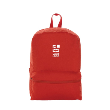 Farbiger Rucksack aus recyceltem Canvas, 285 g/m² Ansicht mit Druckbereich