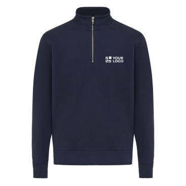 Halbzip-Pullover aus recycelter Baumwolle, IQONIQ Elgon 