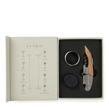 Weinset in Geschenkbox im Design eines klassischen Buches