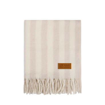 Gestreifte Decke aus Wolle und recyceltem Polyester 130 x 170 cm