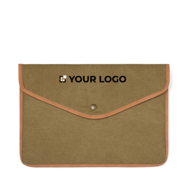 Laptop-Hülle aus recyceltem Canvas mit farbigen Rändern, 14''