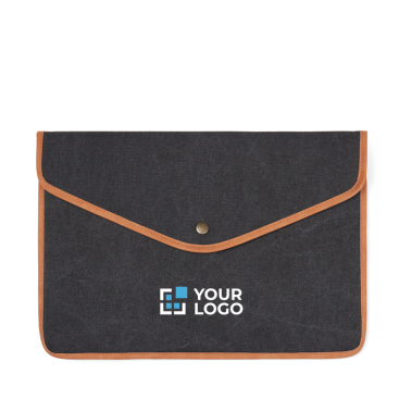 Laptop-Hülle aus recyceltem Canvas mit farbigen Rändern, 16''