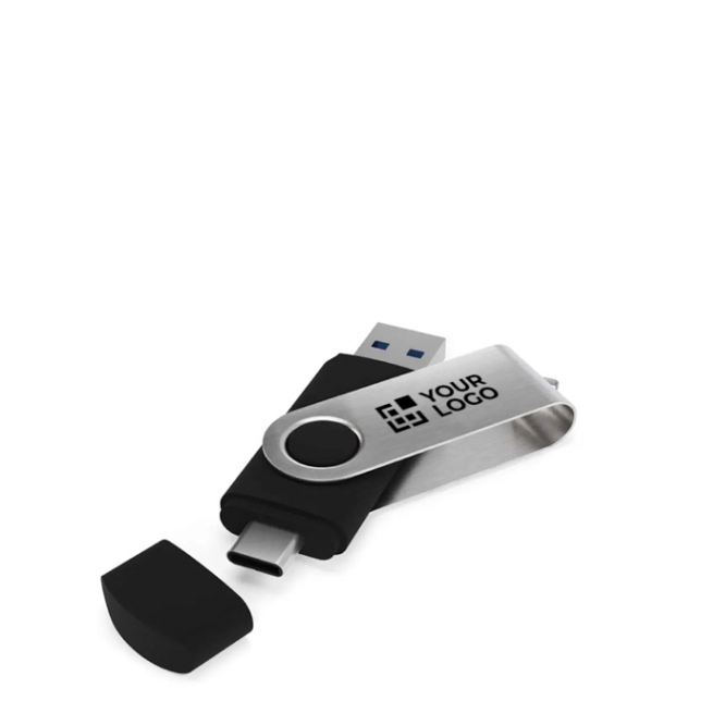Metall-USB mit USB- und Typ-C-Anschluss, hergestellt in EU