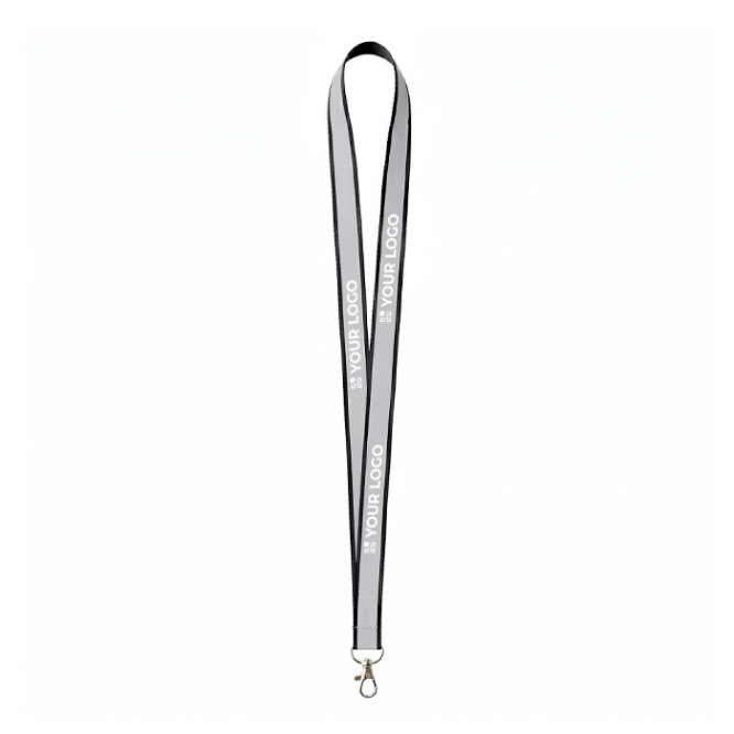 Polyester-Lanyard mit grauer reflektierender Beschichtung