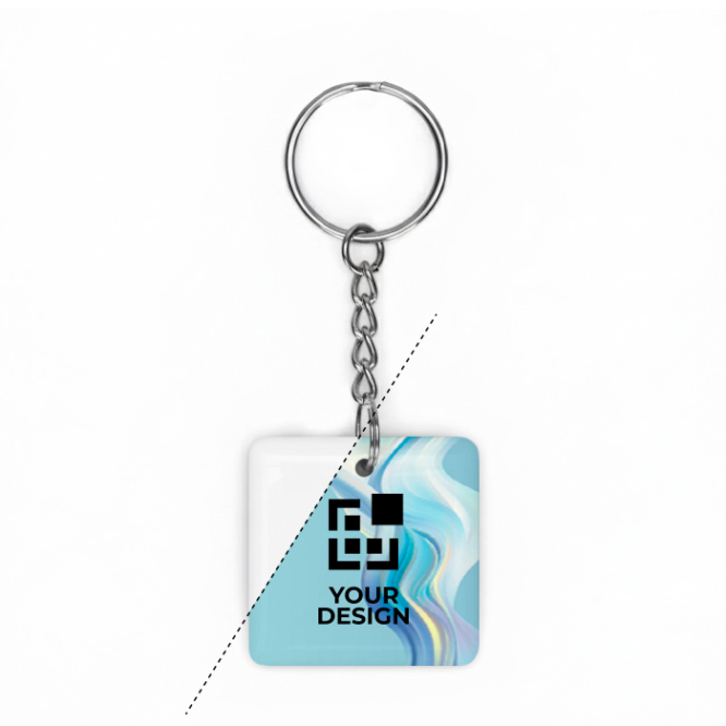 Quadratischer PVC Schlüsselanhänger mit vorprogrammiertem NFC