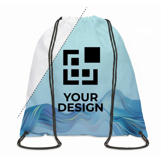 Klassischer Kordelzug Rucksack aus Polyester ganzflächig bedruckbar