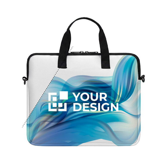 Stoßdämpfende Neopren Laptop Tasche mit Henkeln, ganzseitig bedruckbar