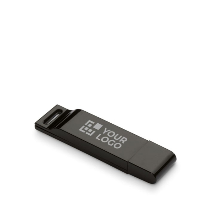 Personalisierbarer flacher USB Stick mit passender Schutzkappe
