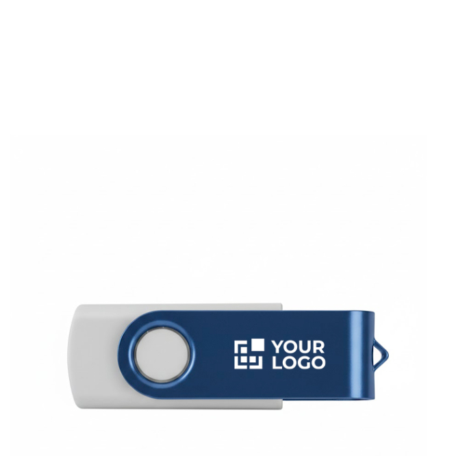 USB Stick mit gummierter Oberfläche und farbigem Metallclip