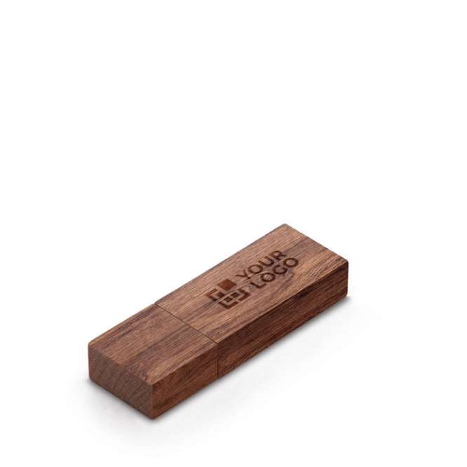 Personalisierbarer USB Stick aus Walnussholz mit Schutzkappe