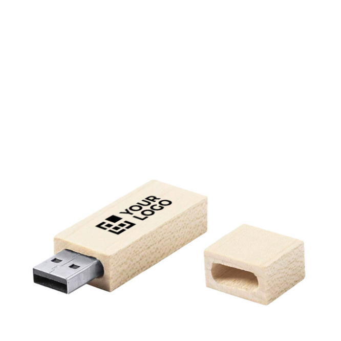 USB Stick klassisch, Bambusholzgehäuse & Schutzkappe, personalisierbar