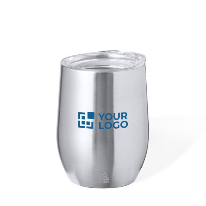 Recycelter doppelwandiger Edelstahlbecher, 340 ml