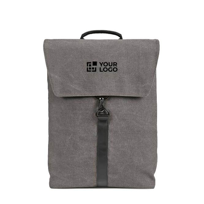 Rucksack aus recycelter Baumwolle mit Kunstlederdetails, 25 l