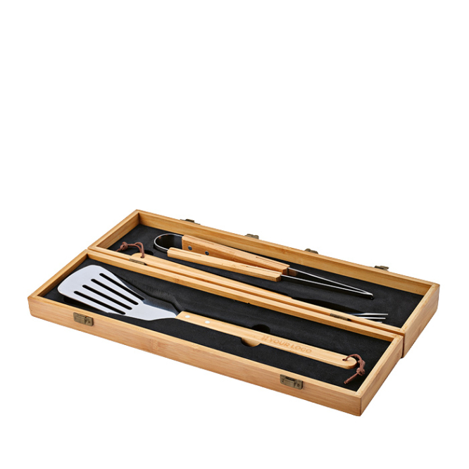 Grillset im Bambuskasten mit Grillbesteck