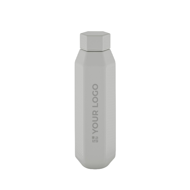 Auslaufsichere sechseckige Flasche aus recyceltem Edelstahl, 500 ml