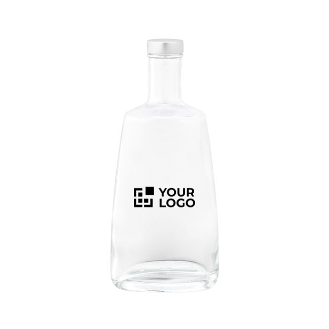 Glasflasche aus der EU mit silbernem auslaufsicherem Deckel 700ml