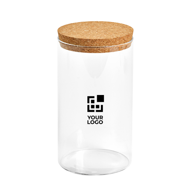 Vorratsglas aus Borosilikatglas mit Korkdeckel, 1 l