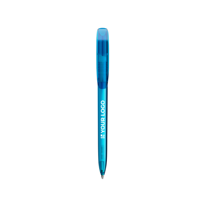 Kugelschreiber aus Kunststoff mit breitem Clip und blauer Schrift BIC®