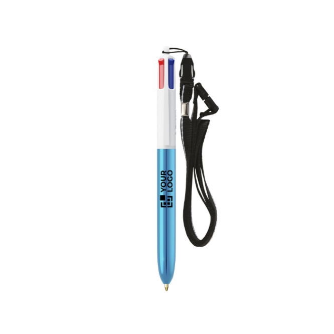 Kugelschreiber aus Kunststoff mit Metallic-Finish und 4-Farben-Tinte Shine BIC®