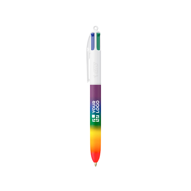 Kunststoff-Kugelschreiber im Regenbogenstil mit 4 Farben BIC®