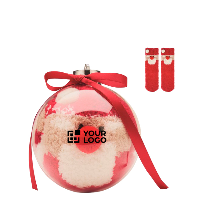 Weihnachtssocken aus Polyester in Kugel für den Weihnachtsbaum Größe M