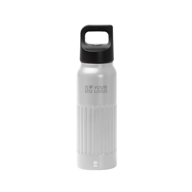 Flasche aus recyceltem Edelstahl mit Druckknopfverschluss 500 ml