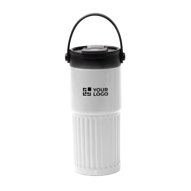 Thermobecher aus Edelstahl mit Strohhalm und Trinkdosierer 600 ml