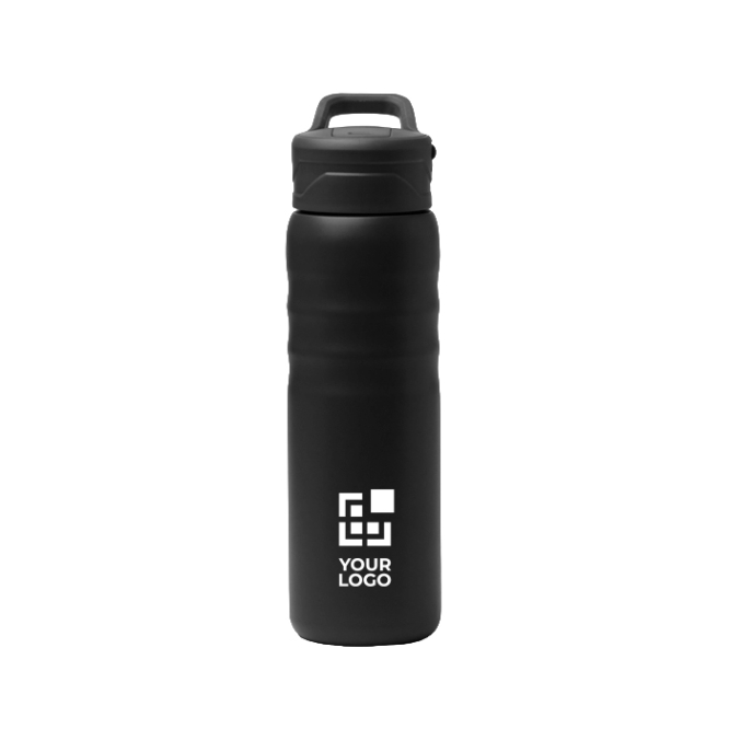Recycelte Edelstahl Thermoflasche mit Strohhalm 710 ml
