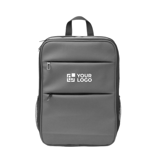 Rucksack aus Kunstleder für Laptop mit zwei Fächern 15