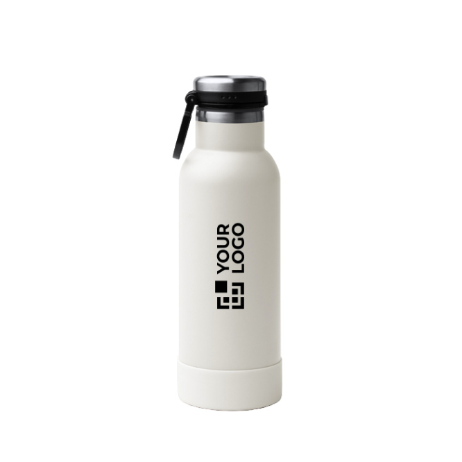 Flasche aus recyceltem Edelstahl mit Druckknopf, 480 ml