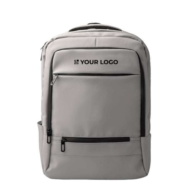 Business-Rucksack aus Kunstleder mit doppeltem gepolstertem Fach, 17 Zoll