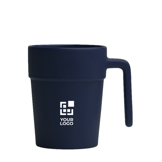 Keramiktasse mit ergonomischem Henkel und farbiger Innenseite, 250 ml