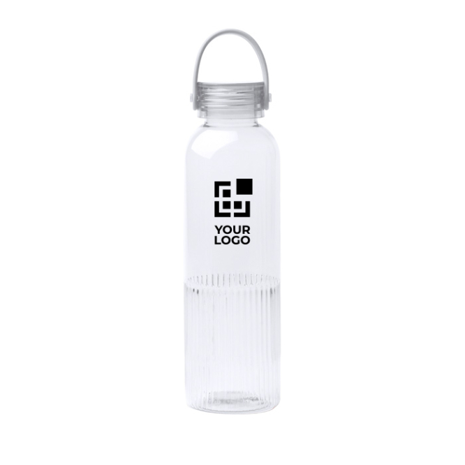 Geriffelte Trinkflasche aus recyceltem Kunststoff mit Tropfschutz, 550 ml