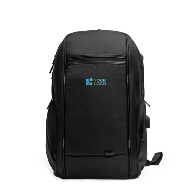 Nylon Rucksack mit USB Anschluss und gepolsterter Rückenpartie