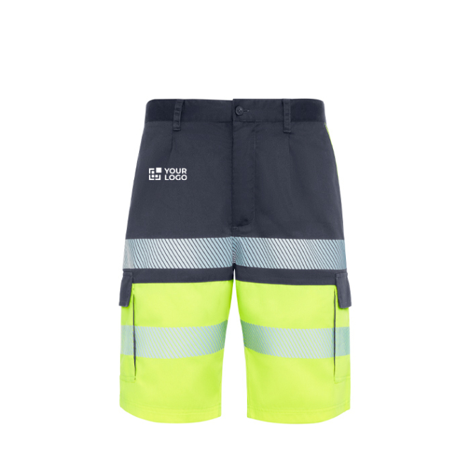 Zweifarbige Warnschutz-Shorts mit vielen Taschen, Unisex, Roly Lada