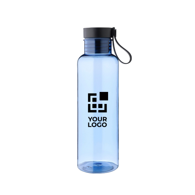 RPET-Flasche mit Bambusdetail und Trageriemen am Deckel, 750 ml