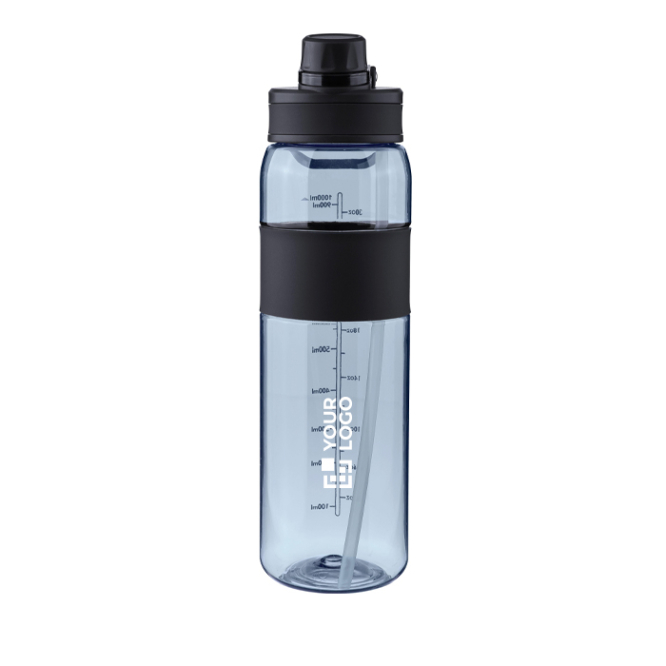 Kunststoffflasche mit doppelter Trinkoption im Deckel, 900 ml