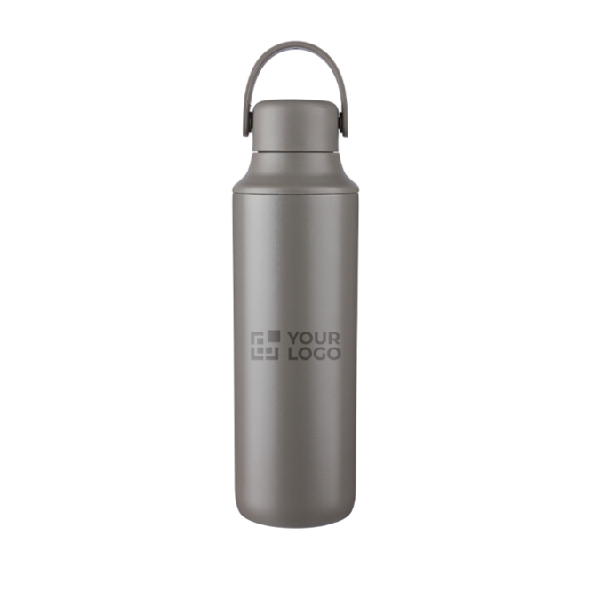 Trinkflasche aus Edelstahl mit zwei verschiedenen Verschlüssen, 500 ml