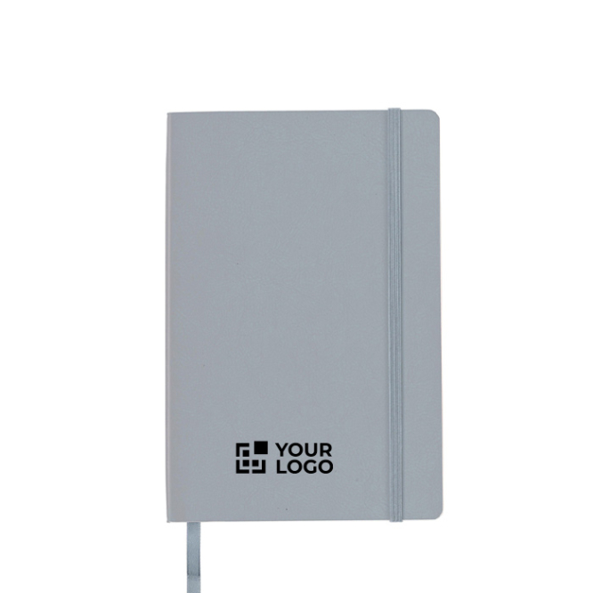 A5-Notizbuch aus Recycling-PU, Gummiband, linierte Seiten