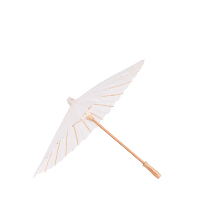 Eleganter weißer Papier-Sonnenschirm, ideal für Hochzeiten