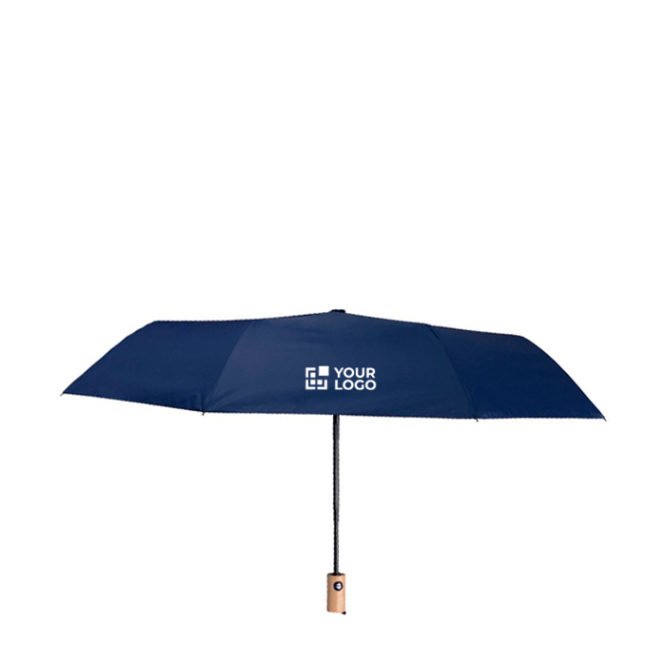 Windfester Schirm aus RPET-Pongee mit Bambusgriff, Ø 97 cm