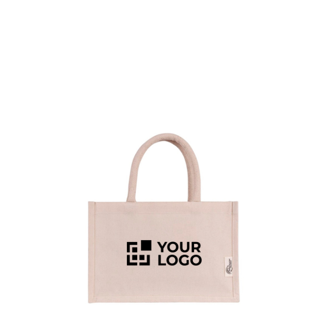 Kleine Tasche aus recycelter Baumwolle mit kurzem Griff