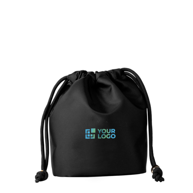 Kleine elegante Nylontasche mit schwarzen Kordelzug